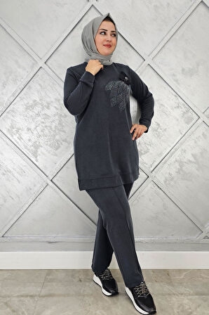 KADIN DİKME VE TAŞ DETAYLI TESETTÜR TAKIM