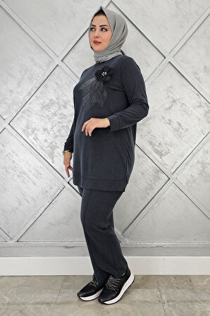 KADIN DİKME VE TAŞ DETAYLI TESETTÜR TAKIM