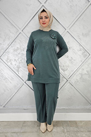 KADIN DİKME VE TAŞ DETAYLI TESETTÜR TAKIM
