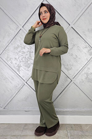 KADIN KOLYE VE TAŞ DETAYLI TESETTÜR TAKIM