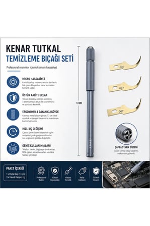 3 Uçlu Hassas Telefon Tamir Anakart Entegre Kenar Tutkal Temizleme Bıçağı Seti Bga Kazıyıcı Neşter