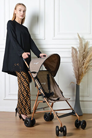 Baston Bebek Arabası Gold-kahve