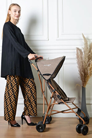 Baston Bebek Arabası Gold-kahve