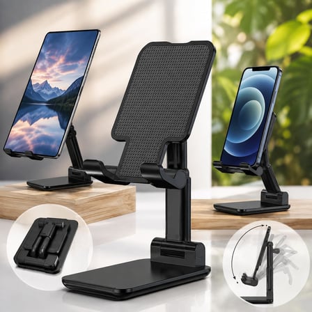 Katlanabilir Telefon ve Tablet Standı, Ayarlanabilir Yükseklik ve Açı