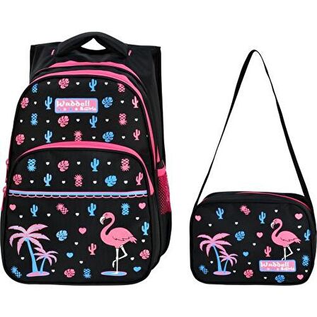 Waddell Flamingo Desenli Ilköğretim Çantası ve Beslenme Çantası