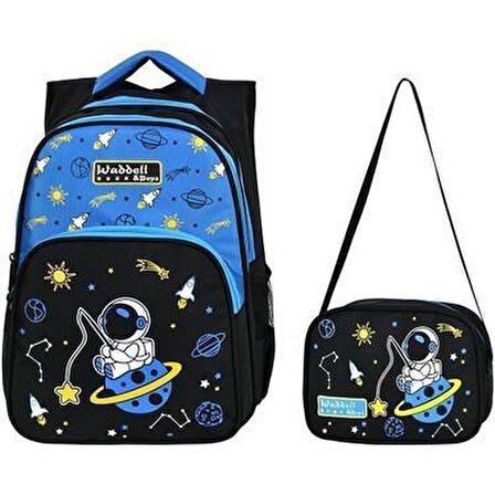 Waddell Astronot Desenli Ilköğretim Çantası ve Beslenme Çantası