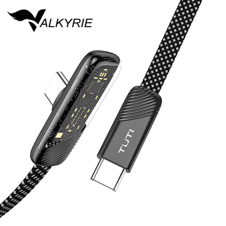 Tuti Süper Hızlı 60W PD Type-C Şarj ve Data Kablosu - Dayanıklı Örgülü Tasarım Vertical Yatay Kablo 130cm
