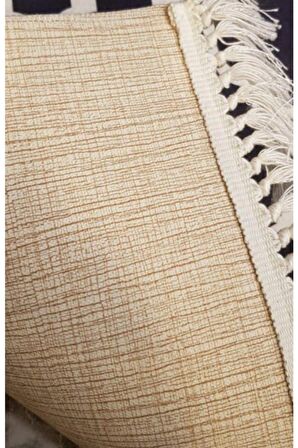 Gri-Kahve Pvc Deri Kaymaz Taban Çerçeve Vintage Salon Saçaksız Halı B1075