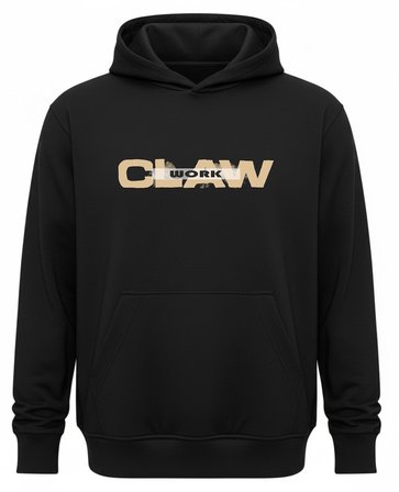 OVERSIZE HOODIE | BLACKOUT CLAW BASKILI (Unisex Pamuklu Yumuşak Dokulu Geniş Kesim Siyah Kapüşonlu Sweatshirt)