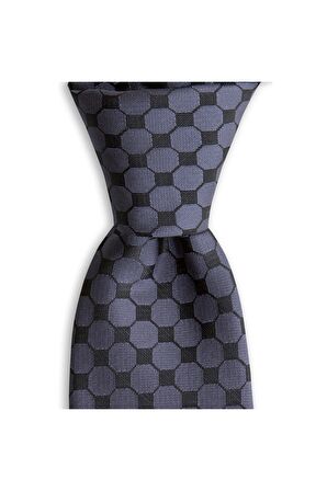 Gri desenli 8 cm genişliğinde kravat