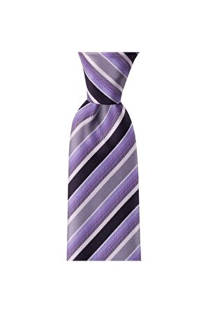 Lila çizgili 8 cm genişliğinde kravat