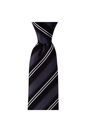 Gri çizgili 8 cm genişliğinde kravat