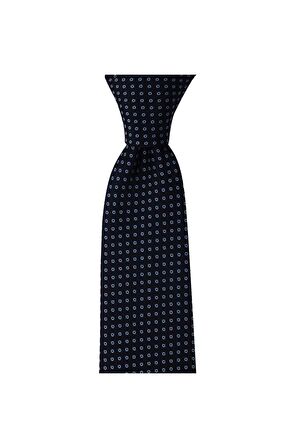 Lacivert desenli 8 cm genişliğinde kravat