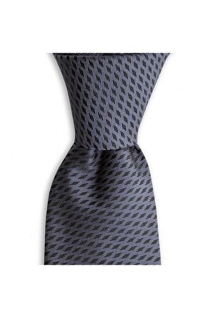 Gri desenli 8 cm genişliğinde kravat
