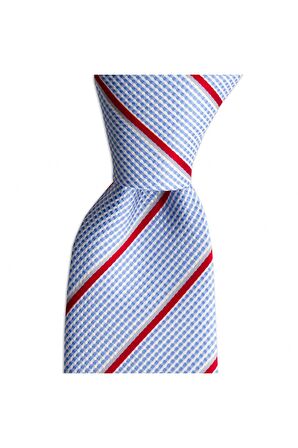 Mavi çizgili 8 cm genişliğinde kravat