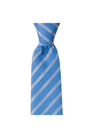 Mavi çizgili 8 cm genişliğinde kravat