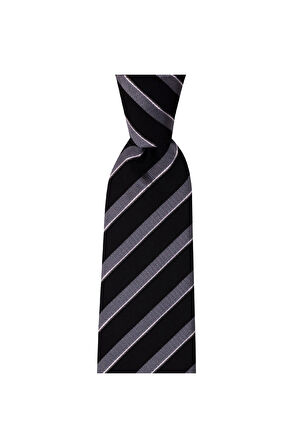 Gri çizgili 8 cm genişliğinde kravat