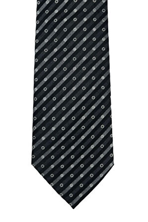 Siyah Desenli Kravat 8 Cm Genişliğinde