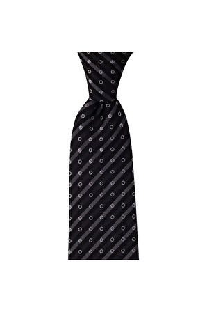 Siyah Desenli Kravat 8 Cm Genişliğinde