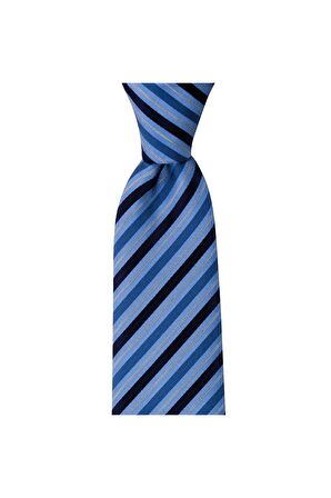 Lacivert çizgili 8 cm genişliğinde kravat