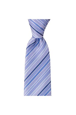 Açık mavi çizgili 8 cm genişliğinde kravat