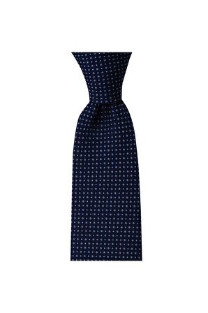 Lacivert desenli 8 cm genişliğinde kravat