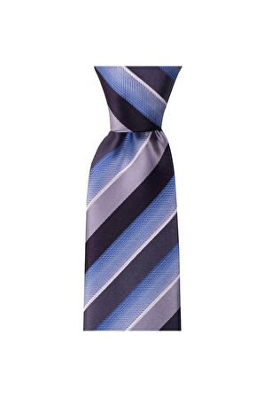 Mavi çizgili 8 cm genişliğinde kravat