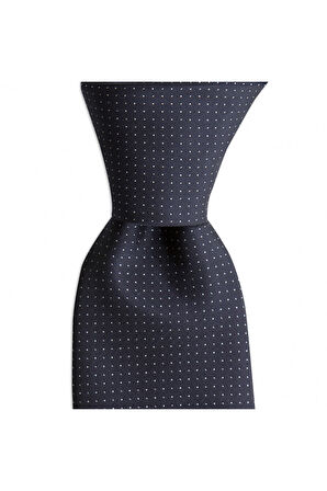 Lacivert desenli 8 cm genişliğinde kravat