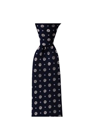 Bej desenli 8 cm genişliğinde kravat