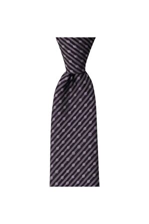 Gri desenli 8 cm genişliğinde kravat