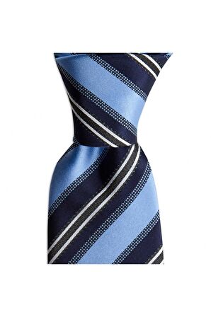 Mavi çizgili 8 cm genişliğinde kravat