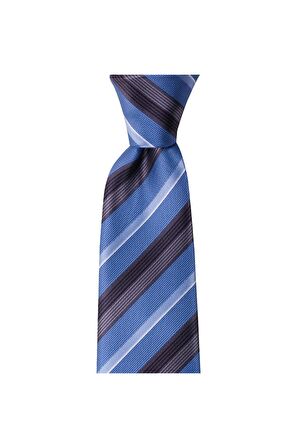 Mavi çizgili 8 cm genişliğinde kravat