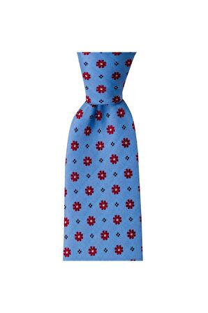 Kırmızı desenli 8 cm genişliğinde kravat