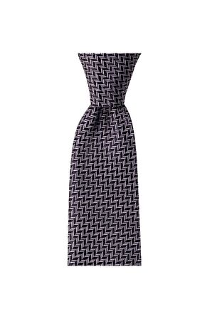 Desenli gri 8 cm genişliğinde kravat