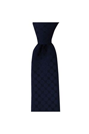 Lacivert desenli 8 cm genişliğinde kravat