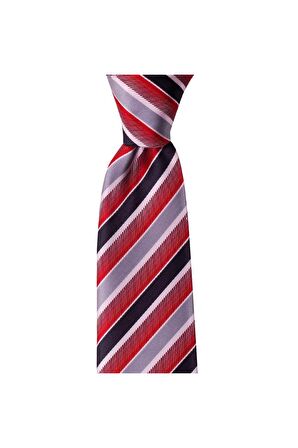 Kırmızı çizgili 8 cm genişliğinde kravat