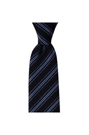 Lacivert çizgili 8 cm genişliğinde kravat