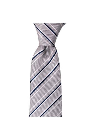 Gri çizgili 8 cm genişliğinde kravat