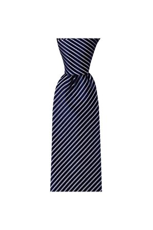 Lacivert çizgili 8,2 cm genişliğinde kravat