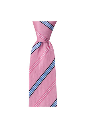 Pembe çizgili 8 cm genişliğinde kravat
