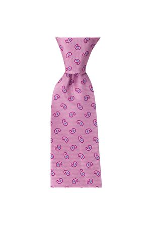 Pembe renkli 8 cm genişliğinde mendilli kravat