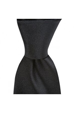 Siyah renkli saten 7,5 cm genişliğinde ipek kravat