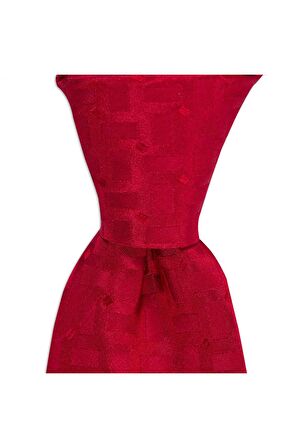 Kırmızı desenli  8 cm genişliğinde ipek kravat