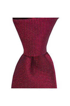 Bordo desenli 7,5 cm genişliğinde ipek kravat