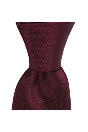 Bordo renkli saten 7,5 cm genişliğinde ipek kravat