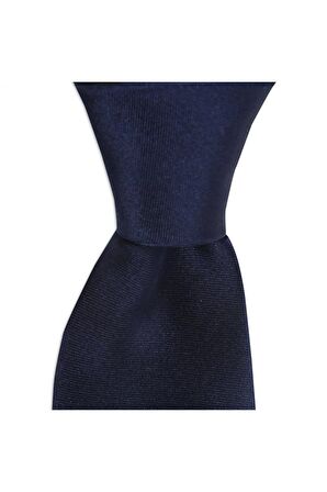 Lacivert renkli saten 7,5 cm genişliğinde ipek kravat