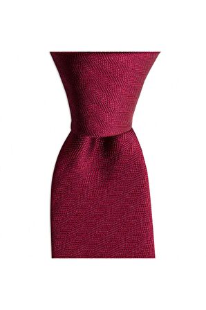 Bordo desenli 7,5 cm genişliğinde ipek kravat