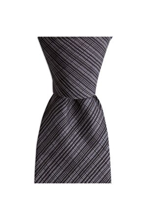 Siyah desenli 8 cm genişliğinde ipek kravat