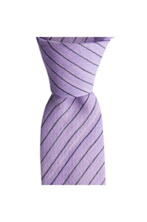 Lila renkli 6 cm genişliğinde pamuk kravat