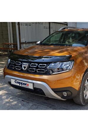 Dacia Duster Ön Kaput Koruma Rüzgarlığı 3mm Akrilik (ABS) Parlak Siyah Deflektör 2018->